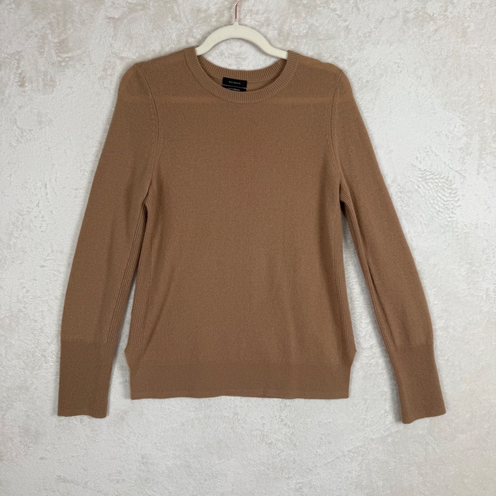 Halogen 100% Cashmere Camel Sweater Crewneck Long Sleeve Soft Luxury Size S